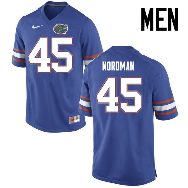 Florida Gators Men #45 Charles Nordman College Football Jerseys Blue